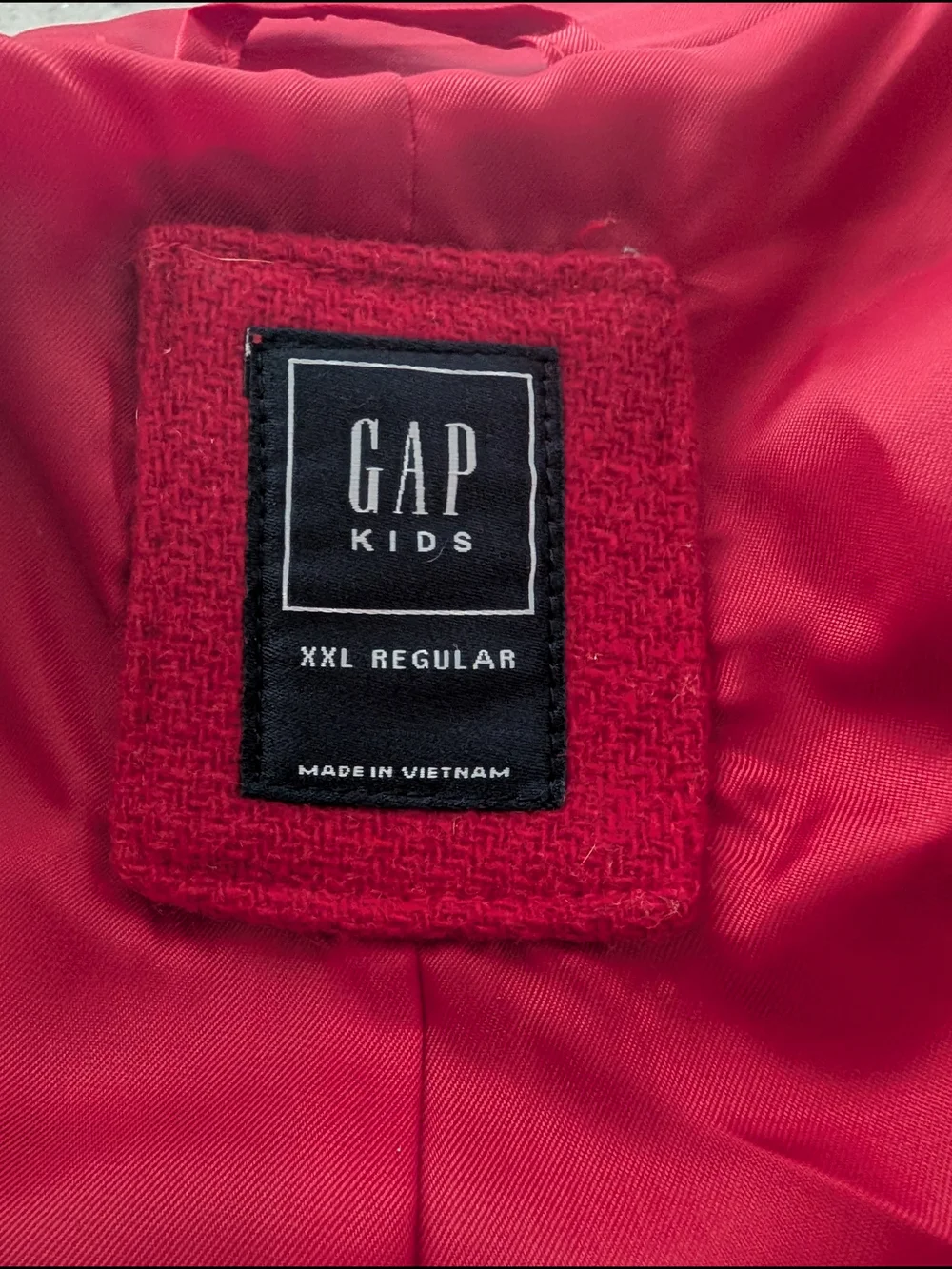 Gap Kids Red Wool-Blend Duffle Coat XXL Toggle Hooded Jacket